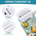 thumbnail image 3 of Yayeee 30oz Stainless Steel Tumbler with Straw and Handle Double-Wall Insulated Travel Water Bottle, Red Tomatoes, 3 of 8