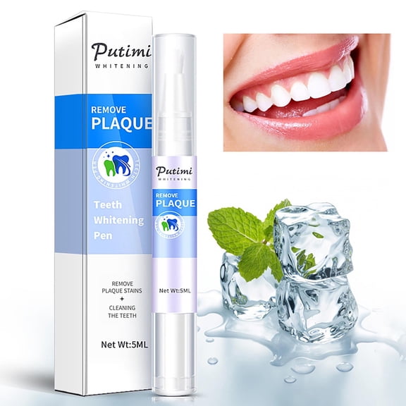 Teeth Whitening Pen 5ml,Portable Gel Pen for Stain Removal from Coffee & Tea,Gentle Peroxide Formula with Mint Flavor,Easy-Apply for At-Home Teeth Whitening,Freshens Breath