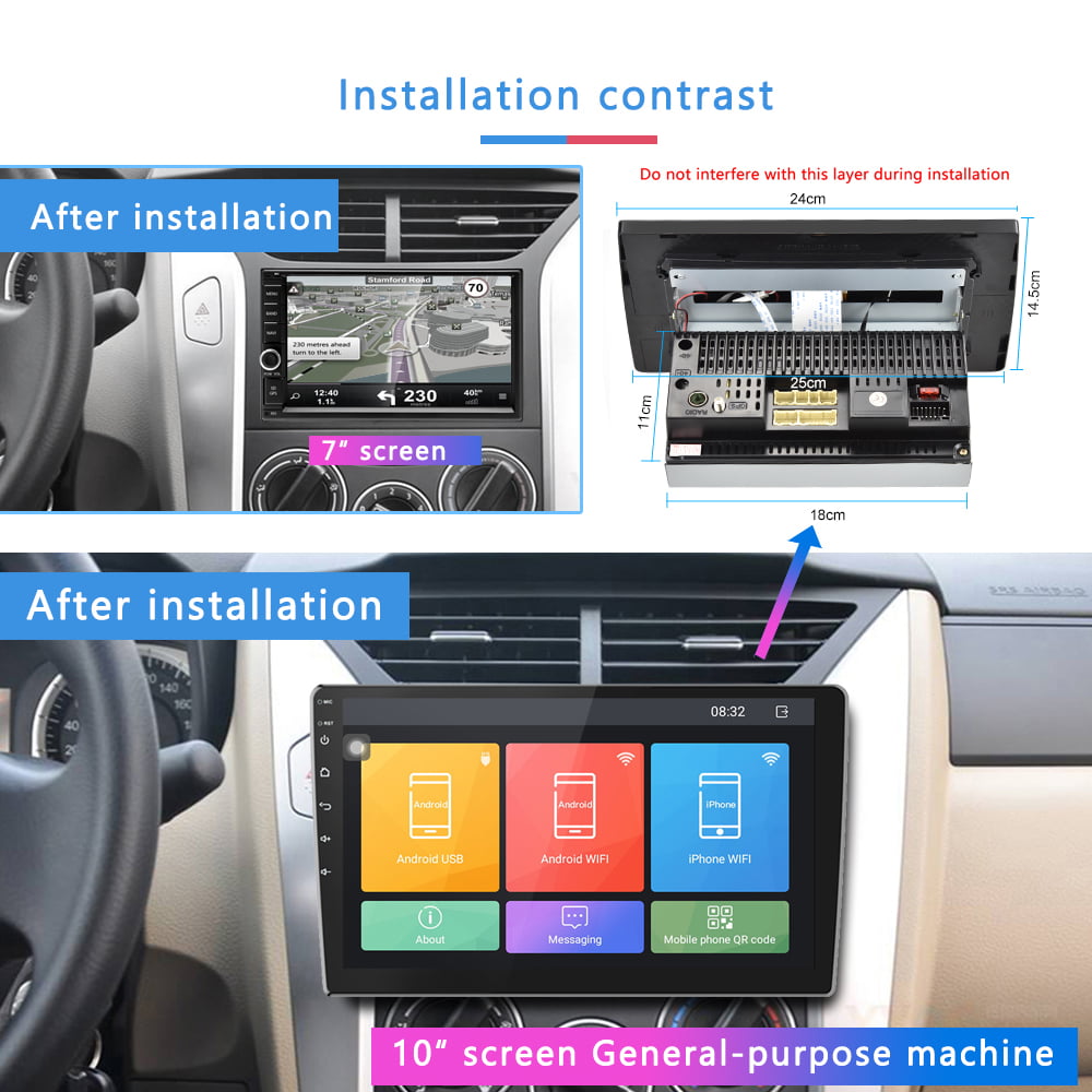 Moligh doll 10.1 Android 8.1 Dual 2Din Car Stereo Radio MP5 Multimedia Player with GPS Wifi OBD2 MirrorLink Player with Camera
