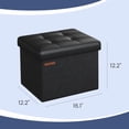 thumbnail image 5 of SONGMICS Puff Almacenaje, Banco de Almacenamiento, 31 x 41 x 31 cm, Amplio Espacio, Taburete Reposapiés, Negro MLSF100B01, 5 of 5