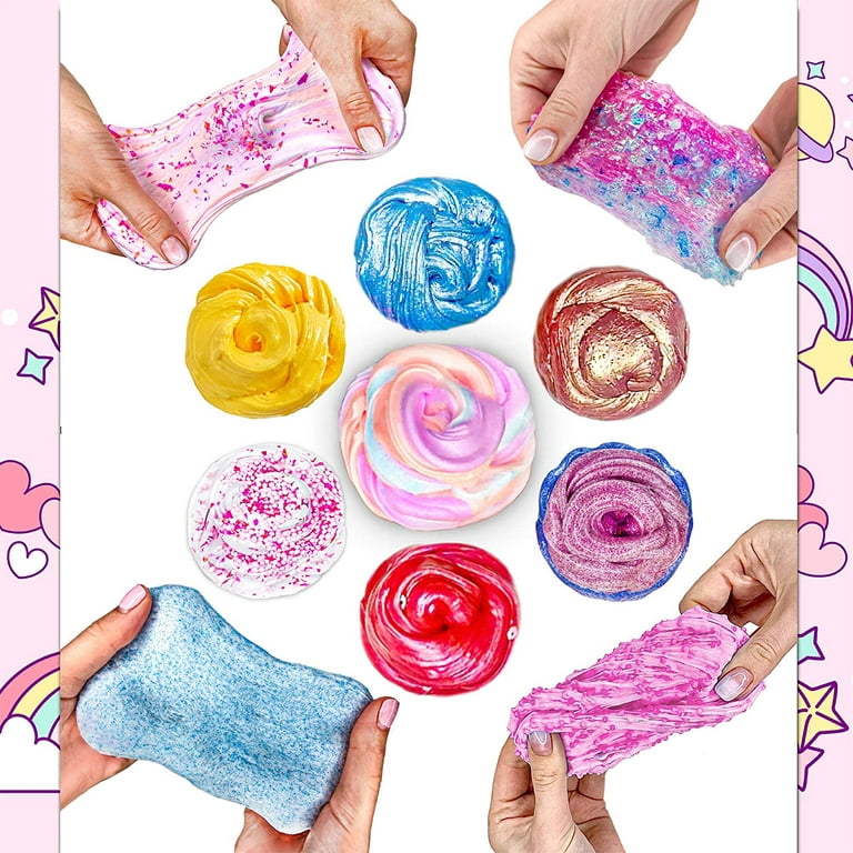Original Slime Kit Supplies Stuff for Girls Making Slime Diy Kit for Makes  Shimmery Slime, Glitter, Fruit Slice, Foam Balls, Rainbow, Glow in the  Dark, Gift Box, Pink