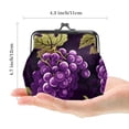 thumbnail image 2 of Grape Elegant Microfiber Travel Wallet with Zinc Alloy Jaws for Men and Women - 4.3x4.7 Inches / 11x12 cm, 2 of 7