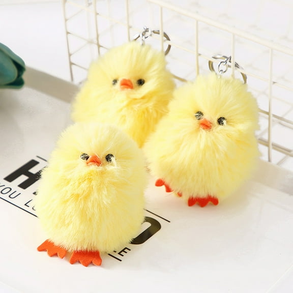 Naierhg Chick Plush Doll Pendant Car Keychain Key Ring Bag Hanging Decor Gift