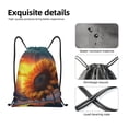 thumbnail image 4 of Wukai Sunset Coast Sunflower Drawstring Backpack Bag Sport Gym Sackpack Large Size String Backpack Cinch for Women Men-Medium, 4 of 6