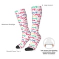 thumbnail image 4 of Naloa gray stripes and hearts Knee Socks, High Socks Long Stretchy Sock Women Knee High Stocking, Long Socks for Women, 4 of 6