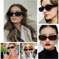 thumbnail image 4 of 2  Trendy Rectangle Sunglasses for Women Narrow Square Frame Shade  UV Blocking, 4 of 7