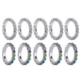thumbnail image 1 of 10pcs Woman Elastic Toe Ring Fashion Stylish Exquisite Rhinestone Toe Ring Jewelry (5 Colorful Rhinestone Ring + 5 White Rhinestone Ring), 1 of 7