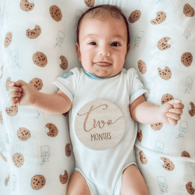 Bundled Baby Bamboo Muslin Swaddle Blanket Cookie Craze Unisex Newborn Receiving Blanket Cookies and Milk