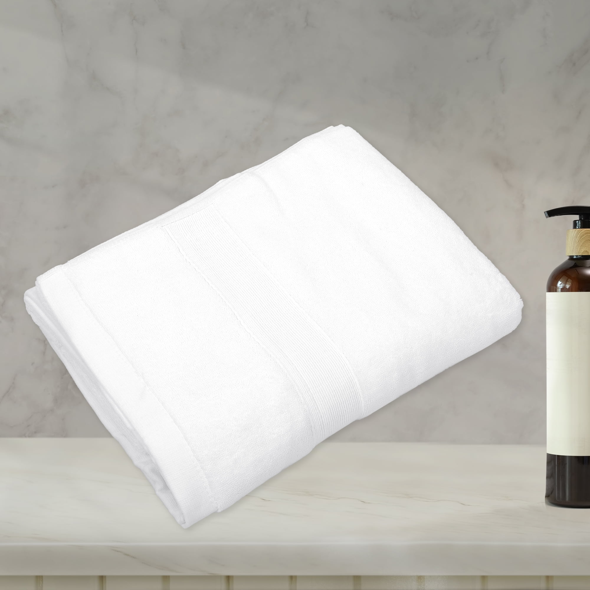 Unique Bargains 1 Pc Cotton Bath Towel Absorbent Cotton Towel 27.56"x55.12" White