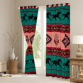 thumbnail image 3 of jejeloiu Ancient Western Tribal Blackout Curtains Set of 2 (52x84 Each),Retro Aztec Geometric Window Curtains,Green Red Black Curtains and Drapes For Adult,Microfiber Bedroom Decor, 3 of 6