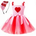 thumbnail image 3 of Vestido de princesa para el día de San Valentín para niñas pequeñas, vestidos de tutú con corazón de amor dulce, disfraz para fiesta de cumpleaños y boda de San Valentín para niños, 3 of 5