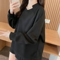 thumbnail image 4 of ClodeEU Women's Long Sleeve Round Neck Pullover ,Casual Loose Sweatshirt,Fashion Fall Tops Black,Womens Plus L, 4 of 7