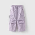 thumbnail image 2 of Auroural Kids Pants Cargo Pants For Girls Size 10 Boys And Girls Summer Solid Color Large Pocket Loose Casual Cute Work Pants Wide Leg Pants Waterproof Pants, 2 of 5