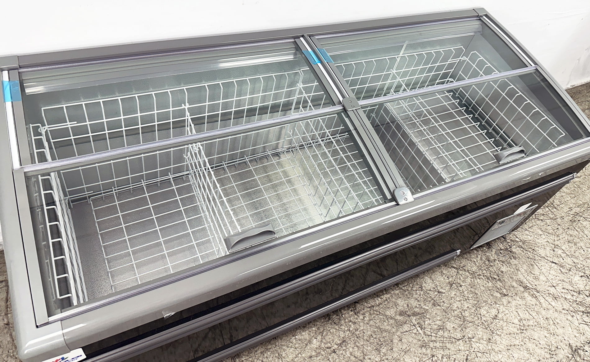 83” Commercial 30 Cu. Ft. Island Display Freezer, Sliding Glass Lid Supermarket Case, NSF Certified