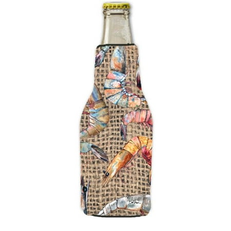 

Carolines Treasures 8738BOTTLE Shrimp Longneck Beer bottle sleeve Hugger With Zipper - 12 oz.