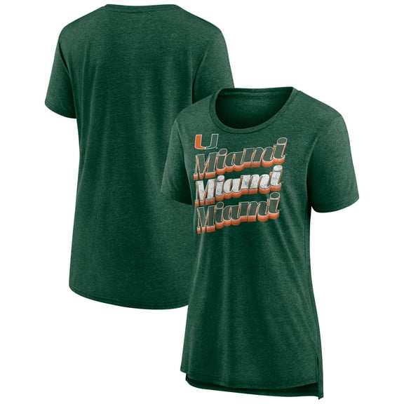 Women's Green Miami Hurricanes Classic Repeat Tri-Blend T-Shirt