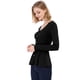thumbnail image 4 of Día de San Patricio Top De Peplum De Punto Jersey Acanalado De Manga Larga Con Cuello En V Para Mujer Negro L, 4 of 6