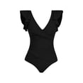 thumbnail image 4 of Baqcunre Womens One Piece Swimsuits, Women's Swimsuit Ruffle Slimming Tummy Bathing Suit High Waist Swimwear, Women's Swimwear 1PC Black S, 4 of 4