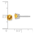 thumbnail image 4 of Auriga Fine Jewelry 14K White Gold Citrine Stud Earrings for Women (L- 0.2 inch, W- 0.2 inch), 4 of 6