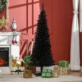 thumbnail image 2 of HOMCOM 5' Pencil Christmas Tree, Slim Artificial Xmas Tree with Realistic Branches, Sturdy Stand, Black, 2 of 8