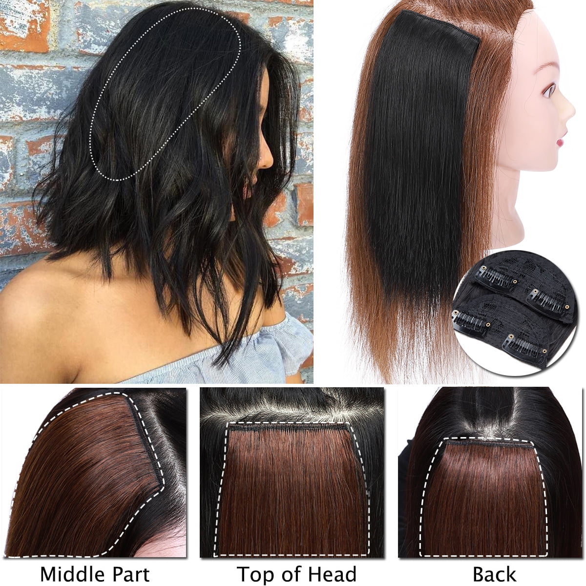 SEGO Thick Clip in Mini Hair Extensions for Women Adding Hair Volume ...