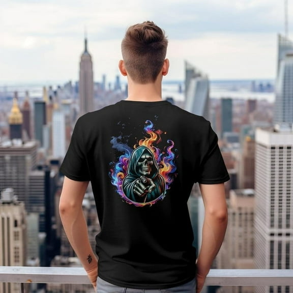 Grim Reaper Shirt | We Want You | Flaming Reaper | Grim Reaper TShirt | Skeleton Shirt | Halloween