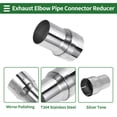 thumbnail image 4 of Rebajador concéntrico de codo de escape Mandrel de 2.25" OD a 2.75" OD, adaptador de tubo de acero inoxidable 201, longitud de 4 pulgadas, tono plateado, 4 of 7
