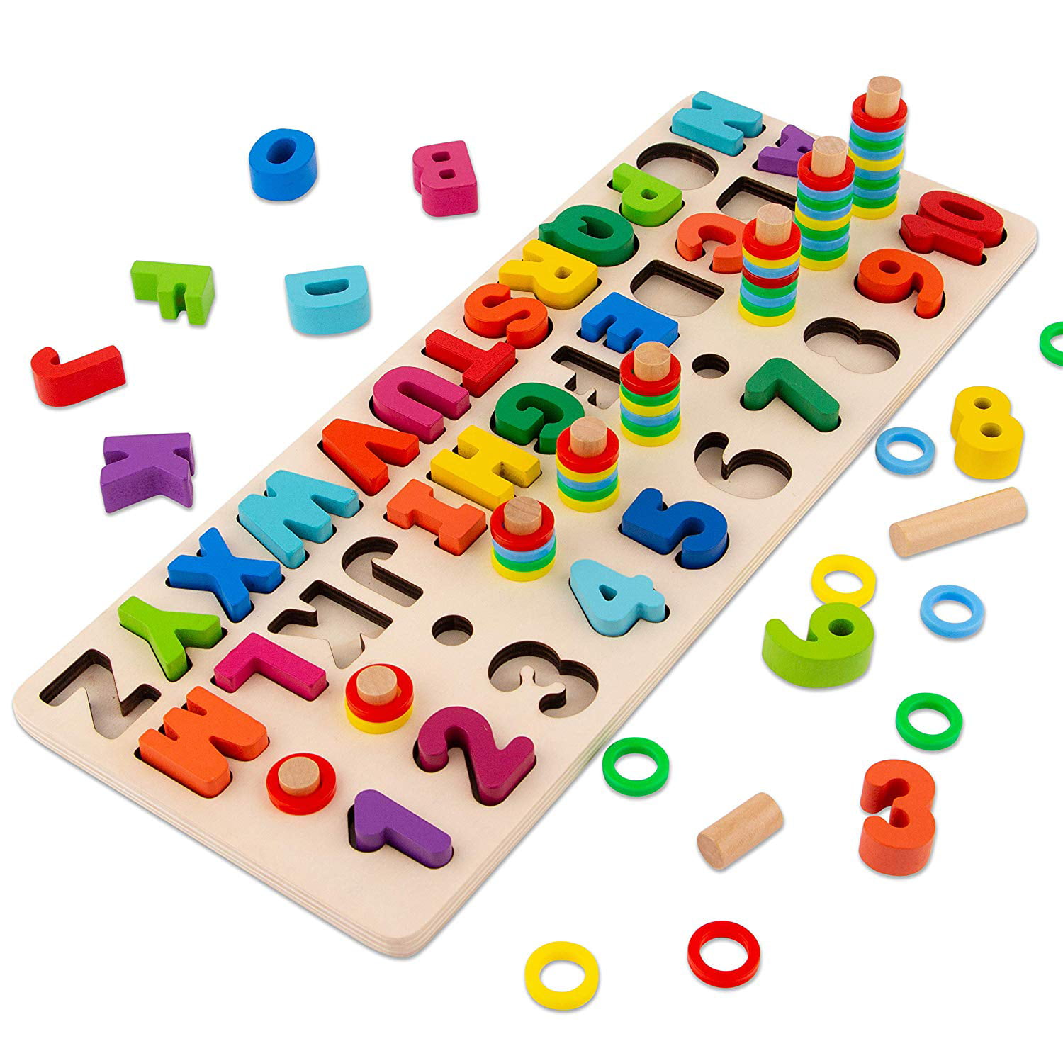 New Wooden Alphabet Letters And Numbers Game Table Learning Toys Gift for kids A