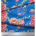 thumbnail image 2 of Soimoi Crepe Silk Fabric Leaves & Peony Floral Print Sewing Fabric Yard 42 Inch Wide, 2 of 3