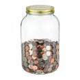 thumbnail image 1 of Tarro para monedas KitchenToolz de vidrio con tapa ranurada de 3,8 L, dorado, 1 of 7