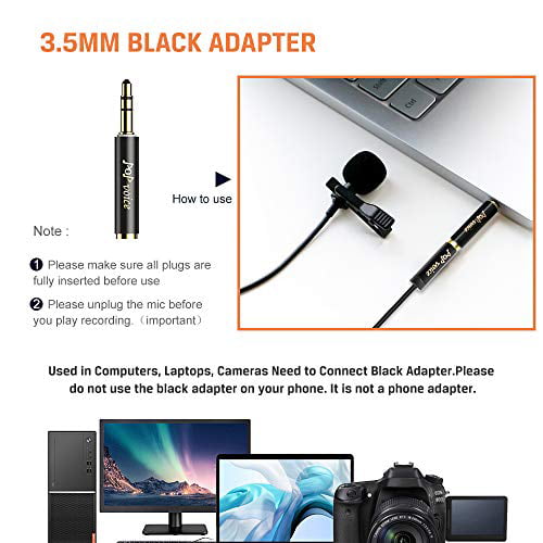 Studio Noise Cancelling Mic PoP voice 16 Feet Single Head Lavalier Lapel Microphone Omnidirectional Condenser Mic for iPhone Android & Windows Smartphones Video Recording YouTube Interview 