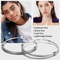 thumbnail image 4 of ChainsHouse Large Stainless Steel Hoop Earring for Women Half Mesh Link Hypoallergenic Trendy Hoops, 80mm, 4 of 9