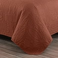 thumbnail image 4 of Chezmoi Collection Austin King Oversized Bedspread Set, 3-Piece Lightweight Microfiber Quilted Coverlet for All Seasons, Terracotta, 4 of 9