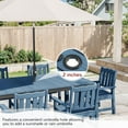 thumbnail image 5 of 5 Piece Patio Dining Set, All Weather Rectangle Table and 4 Dinning Chairs with Umbrella Hole, Outdoor Garden Furniture Set for Backyard, Poolside, Porch, Blue, 5 of 9