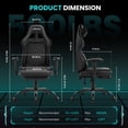 thumbnail image 3 of JONPONY Big and Tall 500LBS Ergonomic Gaming Chair, High Back Office Chair with Wide Wingless Seat and Thick Cushion, Comfortable Leather  Computer Chair Support Long Sitting,2D Armrests,Black, 3 of 9