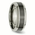 thumbnail image 4 of Titanium Base w/Polished Black Ceramic Center Beveled 7.5mm Band, 4 of 10