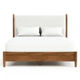 thumbnail image 2 of Furniture of America Erik Adult Queen Boucle Fabric and Solid Wood Mattress Ready Bed, Walnut, 2 of 10