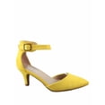 thumbnail image 1 of Sunrise-37 Women's Ankle Strap Buckle Pointy Toe Stiletto Low Heel Pumps Shoes, 1 of 2