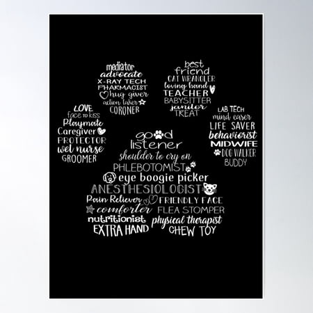 Vet Tech Paw Print Poster Wall Art, Modern Wall Decor For Living Room Bedroom, 12x18 UNFRAMED
