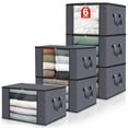 thumbnail image 1 of Bolsas de almacenamiento Fab Totes, paquete de 6 unidades, 60 litros, color gris, 1 of 5