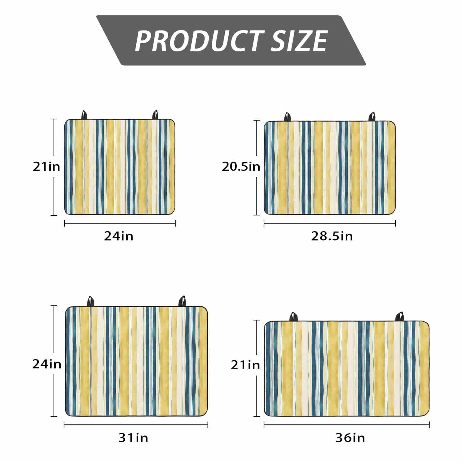 Blue Yellow Striped Stove Top Cover for Electric Stove, Heat-proof & Non Slip Glass Top Stove Cover Protector, Watercolor Modern Stripes Art Kitchen Flat Cooktop Rubber Mat 24x21 Inches