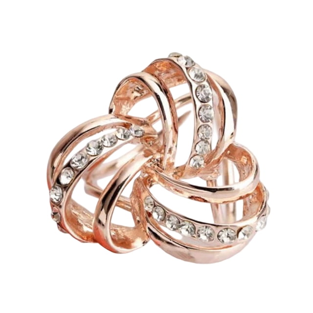 Anillo para bufanda con diamantes de imitación, anillo de clip para bufanda de 3 anillos, anillo elegante y brillante para sujetar bufandas, chales, pañuelos y bufandas de seda para mujer.