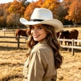 thumbnail image 2 of Classic Cowboy Hat Western Headwear Outdoor Riding Beach, D-White, 2 of 5