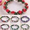 thumbnail image 4 of bestolf Rose Flower Crown Headband Wreath Party Wedding Bridal Garland Hairband Headwear, 4 of 6