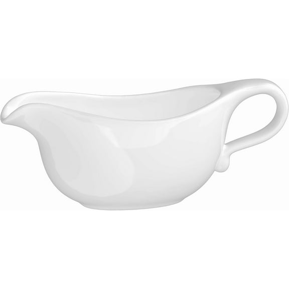 19oz Gravy Boat - White Ceramic Sauce Server with Large Handle, Holiday Thanksgiving Gift