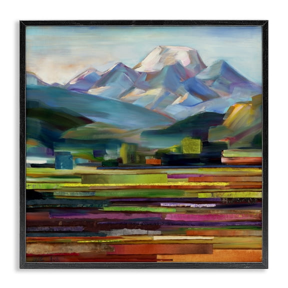 Stupell Industries Contemporary Nature's Layers Mountain Scene Black Framed Giclee Art, 12 x 12, by Borcherding