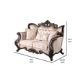 thumbnail image 6 of Benjara Cona 70" Loveseat- Gold Carved Details- Brown- Button Tufted Beige, 6 of 6