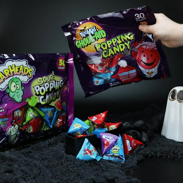 Halloween Ghoul Aid Popping Candy, Individual Packets of Tropical