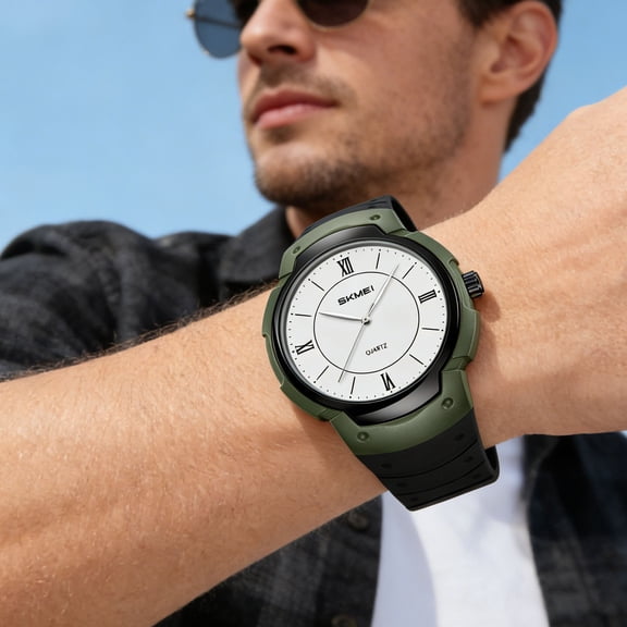 Sentmoon Gifts Large-Dial Quartz Watch Water-Resistant Multifunctional Alarm Timepiece Luminous Hands Student Teen Wristwatch Fashionable Casual Everyday Quartz Watch for School Work