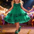 thumbnail image 2 of Kids Tulle Dress Green Dress Sleeveless Renaissance Dress Children's Day Dresses for Girls 4T, 2 of 9